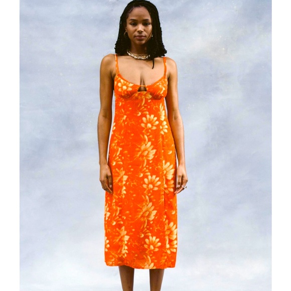 Urban Outfitters Dresses & Skirts - Urban Outfitters Orange Lace Midi Dress
